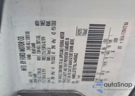 2020 Ford Transit Connect Xl из США, поврежденный, VIN NM0LS7E79L1445662